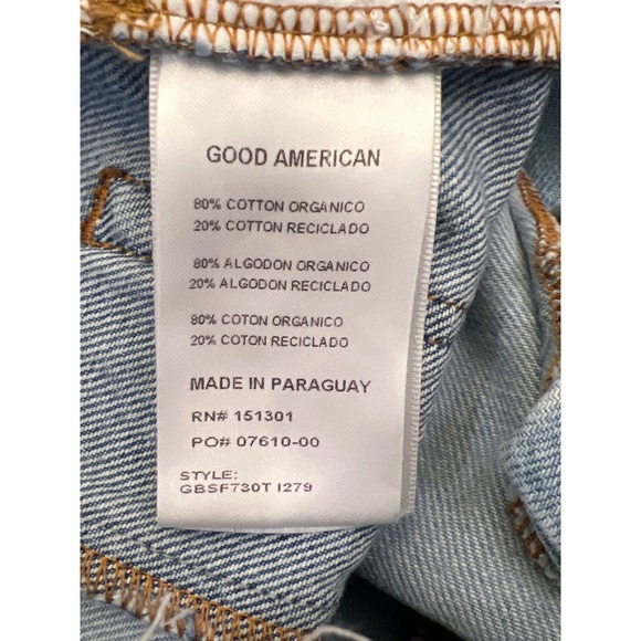 Good American Good Boy Two Tone Step Hem High Waist Boyfriend Jeans Size 6/28 - Picture 12 of 12